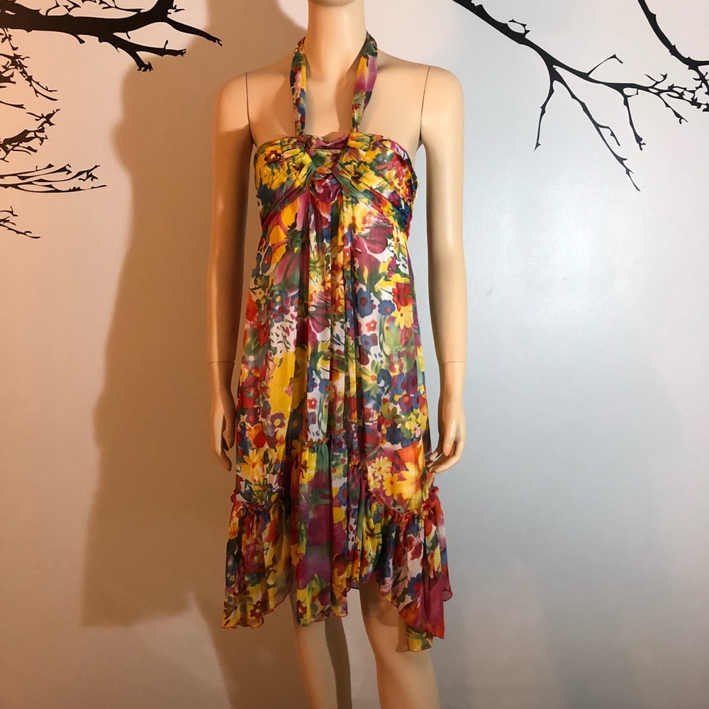 TRES CHIC Flower Halter Dress